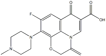 9-Fluoro-2,3-dihydro-3-methylene-10-(4-methyl-1-piperazinyl)-7-oxo-7H-pyrido[1,2,3-de]-1,4-benzoxazine-6-carboxylic acid Struktur