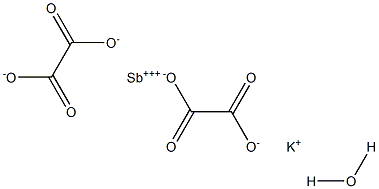 Potassium antimony oxalate monohydrate Struktur