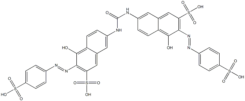 7,7'-Ureylenebis[4-hydroxy-3-[(4-sulfophenyl)azo]-2-naphthalenesulfonic acid] Struktur