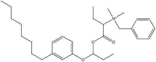 N,N-Dimethyl-N-benzyl-N-[1-[[1-(3-octylphenyloxy)propyl]oxycarbonyl]propyl]aminium Struktur