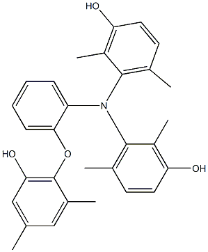 N,N-Bis(3-hydroxy-2,6-dimethylphenyl)-2-(6-hydroxy-2,4-dimethylphenoxy)benzenamine Struktur