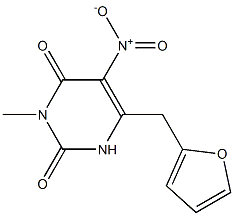 3-Methyl-5-nitro-6-[(2-furanyl)methyl]pyrimidine-2,4(1H,3H)-dione Struktur