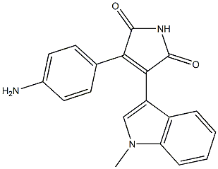 3-(1-Methyl-1H-indol-3-yl)-4-(4-aminophenyl)-1H-pyrrole-2,5-dione Struktur