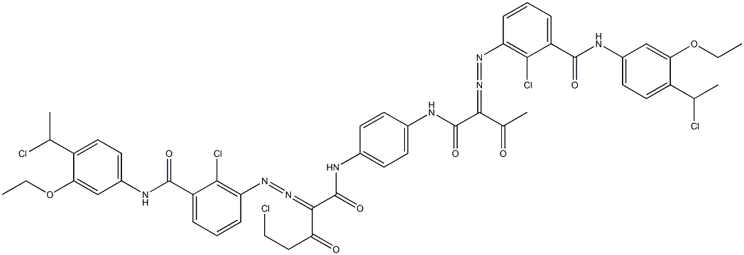 3,3'-[2-(Chloromethyl)-1,4-phenylenebis[iminocarbonyl(acetylmethylene)azo]]bis[N-[4-(1-chloroethyl)-3-ethoxyphenyl]-2-chlorobenzamide] Struktur