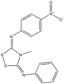 3-(4-Nitrophenylimino)-4-methyl-5-phenylimino-1,2,4-dithiazolidine Struktur