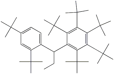 1-(Penta-tert-butylphenyl)-1-(2,4-di-tert-butylphenyl)propane Struktur