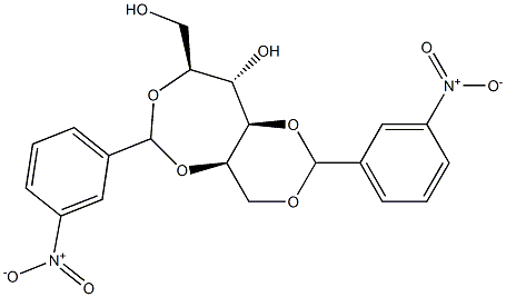 1-O,3-O:2-O,5-O-Bis(3-nitrobenzylidene)-L-glucitol Struktur