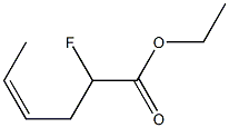 (Z)-2-Fluoro-4-hexenoic acid ethyl ester Struktur