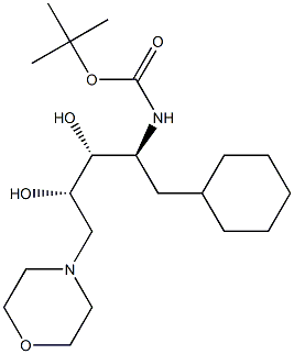 N-[(2S,3R,4S)-1-Cyclohexyl-3,4-dihydroxy-5-morpholinopentan-2-yl]carbamic acid tert-butyl ester Struktur