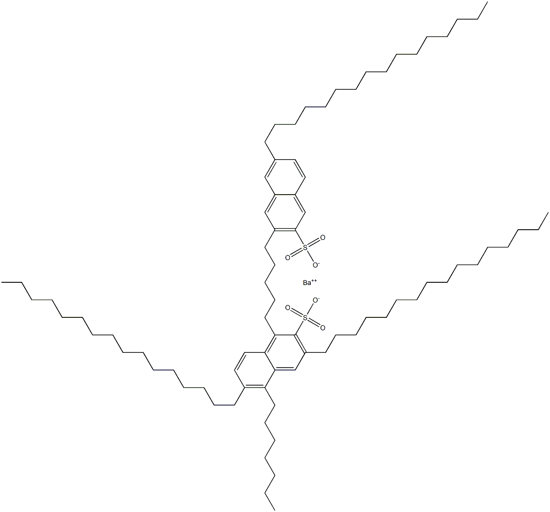 Bis(3,6-dihexadecyl-2-naphthalenesulfonic acid)barium salt Struktur