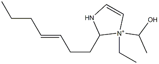 1-Ethyl-2-(3-heptenyl)-1-(1-hydroxyethyl)-4-imidazoline-1-ium Struktur