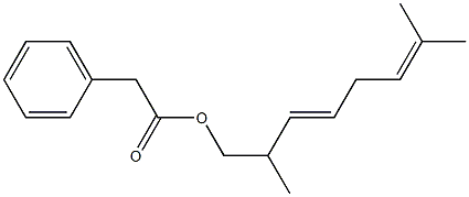 Phenylacetic acid 2,7-dimethyl-3,6-octadienyl ester Struktur