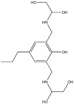 2,6-Bis[[(1,2-dihydroxyethyl)amino]methyl]-4-propylphenol Struktur