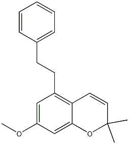 2,2-Dimethyl-7-methoxy-5-(2-phenylethyl)-2H-1-benzopyran Struktur