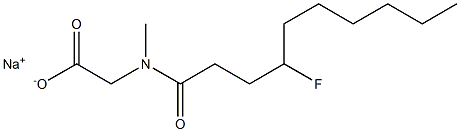 N-(4-Fluorodecanoyl)-N-methylglycine sodium salt Struktur