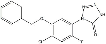 1-(2-Fluoro-4-chloro-5-benzyloxyphenyl)-1H-tetrazol-5(4H)-one Struktur