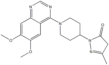 2-[1-(6,7-Dimethoxyquinazolin-4-yl)piperidin-4-yl]-5-methyl-2,4-dihydro-3-oxo-3H-pyrazole Struktur