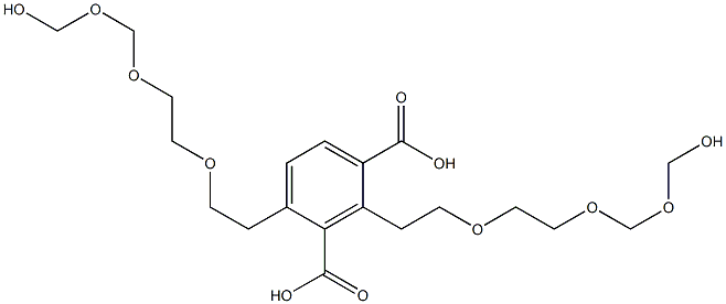 2,4-Bis(9-hydroxy-3,6,8-trioxanonan-1-yl)isophthalic acid Struktur