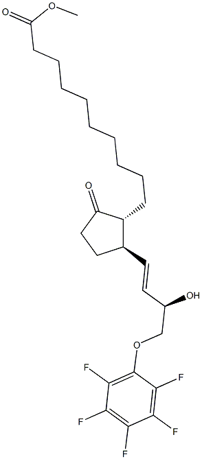 (13E,15R)-1-[2-(Methoxycarbonyl)ethyl]-15-hydroxy-16-(pentafluorophenoxy)-17,18,19,20-tetranorprost-13-en-9-one Struktur