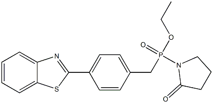 [4-(2-Benzothiazolyl)benzyl](2-oxo-1-pyrrolidinyl)phosphinic acid ethyl ester Struktur