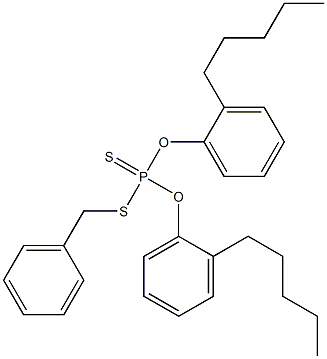 Dithiophosphoric acid O,O-bis(2-pentylphenyl)S-benzyl ester Struktur