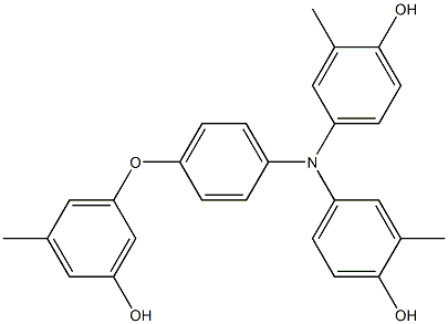 N,N-Bis(4-hydroxy-3-methylphenyl)-4-(3-hydroxy-5-methylphenoxy)benzenamine Struktur