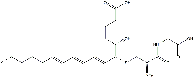 N-[S-[(1R,2E,4E,6E)-1-[(1S)-1-Hydroxy-4-carboxybutyl]-2,4,6-dodecatrien-1-yl]-L-cysteinyl]glycine Struktur