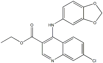 4-[[3,4-(Methylenedioxy)phenyl]amino]-7-chloroquinoline-3-carboxylic acid ethyl ester Struktur