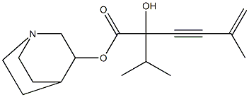 2-Hydroxy-2-isopropyl-5-methyl-5-hexen-3-ynoic acid 3-quinuclidinyl ester Struktur