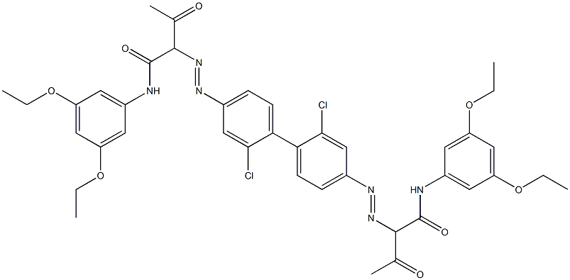 4,4'-Bis[[1-(3,5-diethoxyphenylamino)-1,3-dioxobutan-2-yl]azo]-2,2'-dichloro-1,1'-biphenyl Struktur