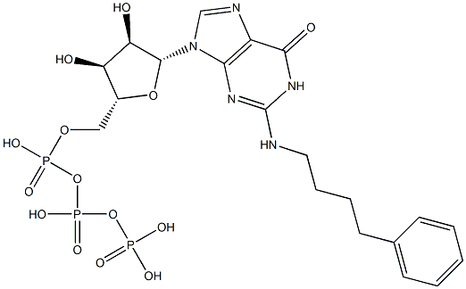 N-(4-Phenylbutyl)guanosine-5'-triphosphoric acid Struktur