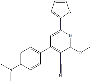 2-Methoxy-4-(4-dimethylaminophenyl)-6-(2-thienyl)pyridine-3-carbonitrile Struktur