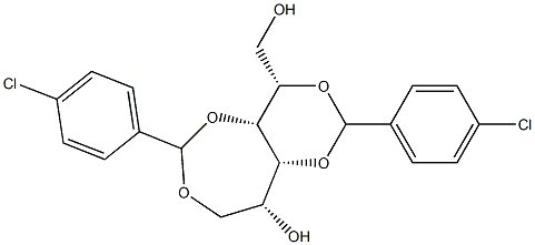 2-O,4-O:3-O,6-O-Bis(4-chlorobenzylidene)-D-glucitol Struktur