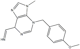 (3-(4-Methoxybenzyl)-9-methyl-3,6-dihydro-9H-purine)-6-methanimine Struktur