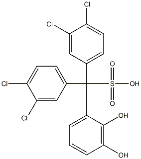 Bis(3,4-dichlorophenyl)(2,3-dihydroxyphenyl)methanesulfonic acid Struktur