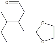 3-[(1,3-Dioxolan-2-yl)methyl]-4-methylhexanal Struktur