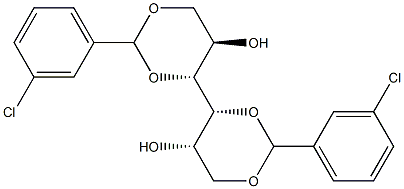 1-O,3-O:4-O,6-O-Bis(3-chlorobenzylidene)-D-glucitol Struktur