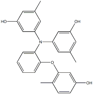 N,N-Bis(3-hydroxy-5-methylphenyl)-2-(3-hydroxy-6-methylphenoxy)benzenamine Struktur