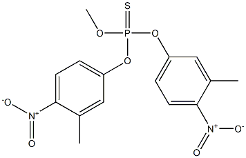 Thiophosphoric acid O-methyl O,O-bis(3-methyl-4-nitrophenyl) ester Struktur