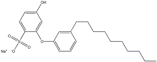 5-Hydroxy-3'-decyl[oxybisbenzene]-2-sulfonic acid sodium salt Struktur