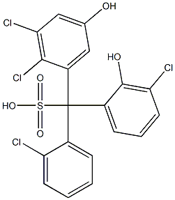 (2-Chlorophenyl)(3-chloro-2-hydroxyphenyl)(2,3-dichloro-5-hydroxyphenyl)methanesulfonic acid Struktur