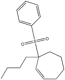 3-Butyl-3-(phenylsulfonyl)cycloheptene Struktur