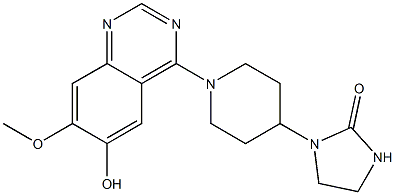 1-[1-(6-Hydroxy-7-methoxyquinazolin-4-yl)-4-piperidinyl]imidazolidin-2-one Struktur