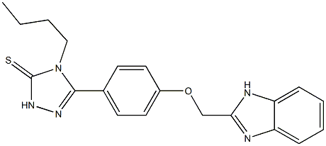 5-[4-[(1H-Benzimidazol-2-yl)methoxy]phenyl]-4-butyl-2H-1,2,4-triazole-3(4H)-thione Struktur