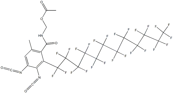 N-(Acetyloxymethyl)-2-(pentacosafluorododecyl)-3,4-diisocyanato-6-methylbenzamide Struktur