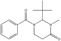 1-Benzoyl-2-tert-butyl-3-methyltetrahydropyrimidin-4(3H)-one Struktur