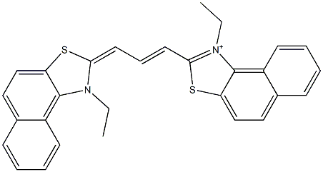 1-Ethyl-2-[3-(1-ethylnaphtho[1,2-d]thiazol-2(1H)-ylidene)-1-propenyl]naphtho[1,2-d]thiazol-1-ium Struktur