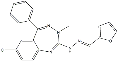 Furan-2-carbaldehyde (7-chloro-5-phenyl-3-methyl-3H-1,3,4-benzotriazepin-2-yl)hydrazone Struktur