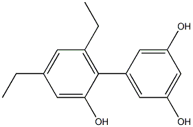 4',6'-Diethyl-1,1'-biphenyl-2',3,5-triol Struktur