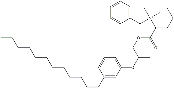 N,N-Dimethyl-N-benzyl-N-[1-[[2-(3-dodecylphenyloxy)propyl]oxycarbonyl]butyl]aminium Struktur